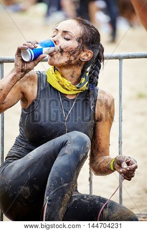 extrim race concept. Survival woman