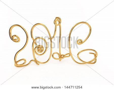 number of years gold figures on a white background 3D illustration