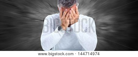 Man having a migraine headache.