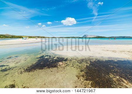 blue sky over Lu Impostu beach Sardinia