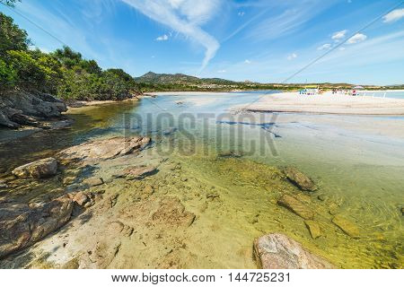 Lu Impostu beach on a cloudy day Sardinia