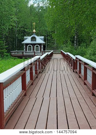 Chapel at the source of the Volga River Volgoverkhovye Tver region Russia
