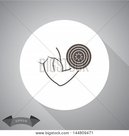 Hand with dumbbell sport vector icon for web and mobile