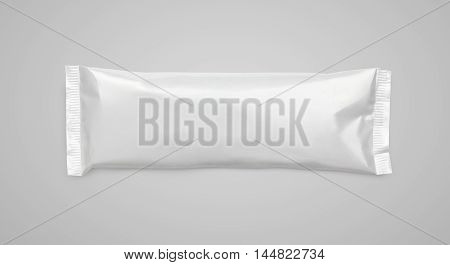 Blank Plastic Pouch Snack Packaging On Gray Background