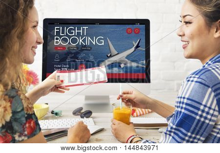 Air Ticket Flight Booking Concept