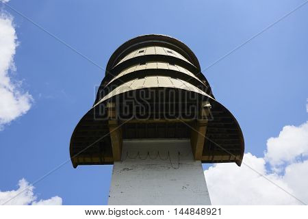 National Park Sumava, Czech Republic - AUGUST 28, 2016 - Polednik viewing tower, Meridian hill, the Bohemian Forest. Forests around the destroyed during the storm Kyrill.