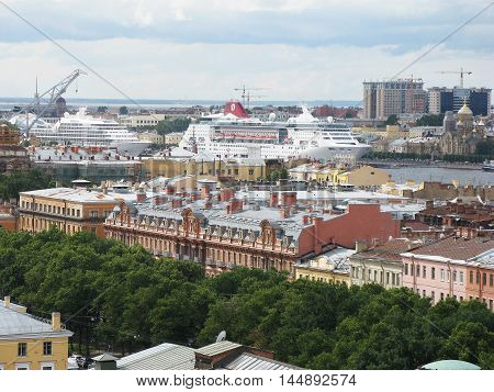 Top view of Saint Petersburg (view from above). Russia.