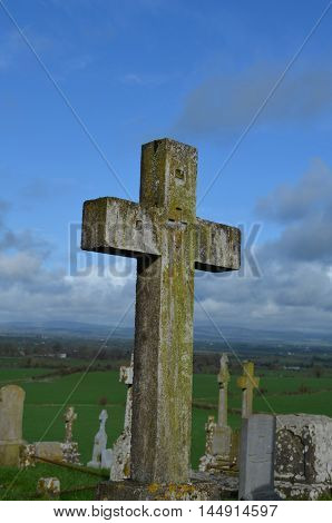 Burial ground with stone crosses at the Rock of Cashel.