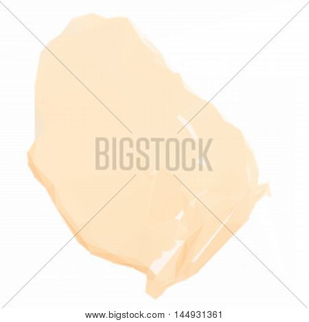 Low poly illustration Smear of pink lipstick isolated