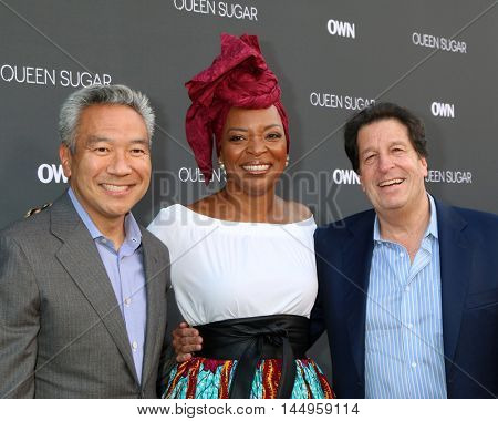 LOS ANGELES - AUG 29:  Kevin Tsujihara, Tina Lifford, Peter Roth at the Premiere Of OWN's 