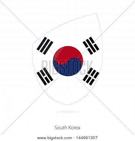 Flag of South Korea in the style of Rugby icon. Vector Illustration.
