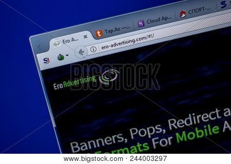 Ryazan, Russia - June 05, 2018: Homepage Of Ero-advertising Website On The Display Of Pc, Url - Ero-