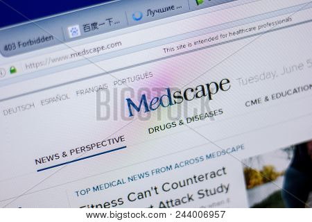 Ryazan, Russia - June 05, 2018: Homepage Of Medscape Website On The Display Of Pc, Url - Medscape.co