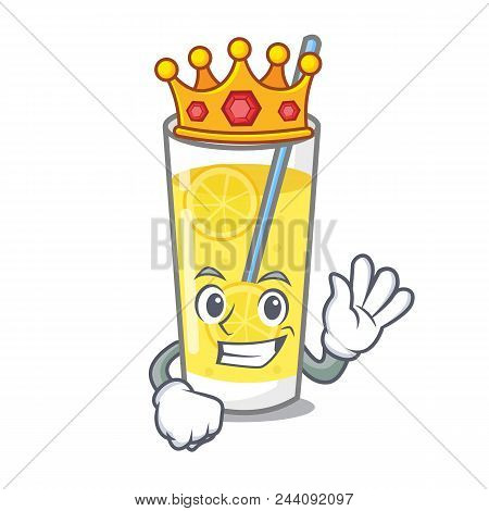 King Lemonade Mascot Cartoon Style Vector Illustration