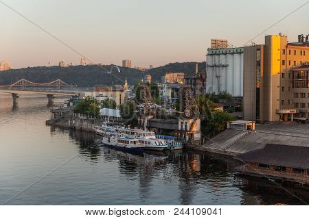 Industrial District Of Kiev View From Rybalskii Bridge