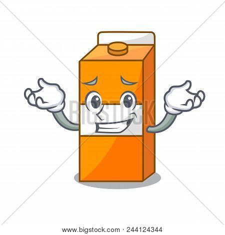 Grinning Package Juice Character Cartoon Vector Illustration
