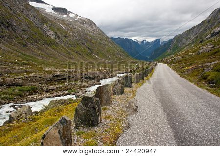 Der alte Berg Straße Strynefjellsvegen, Norwegen.