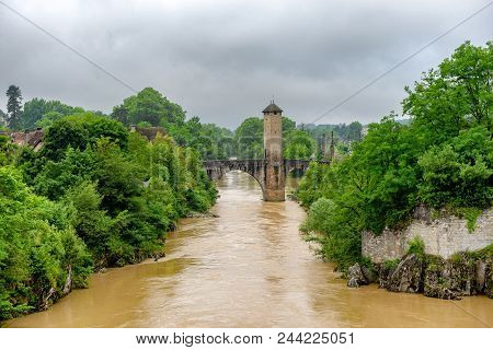 A Bridge Over River Gave De Pau In Orthez - France
