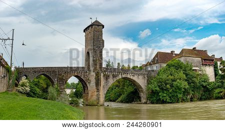 A Bridge Over River Gave De Pau In Orthez - France