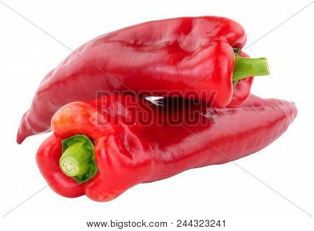 Sweet Ramiro Red Pointed Peppers Isolated On A White Background