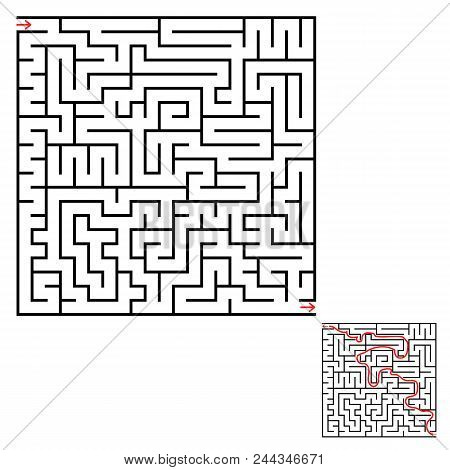 Abstract Square Maze. An Interesting Game For Children And Teenagers. Simple Flat Vector Illustratio