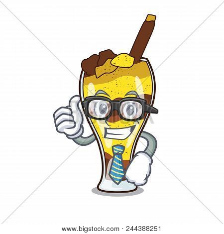 Businessman Mangonada Fruit Character Cartoon Vector Illustration