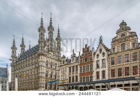 Grote Markt (main Market) Square With Town Hall, Leuven, Belgium