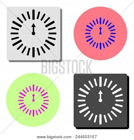 Time. Simple Flat Vector Icon Illustration On Four Different Color Backgrounds