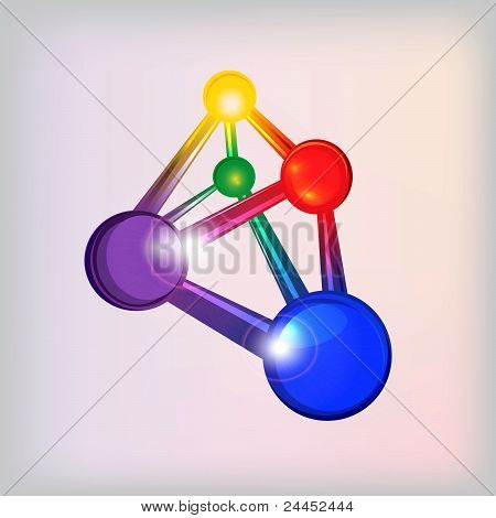 Struttura molecolare colorato Vector