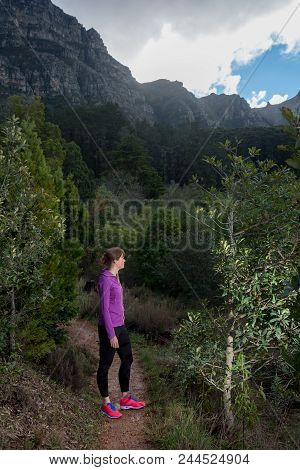 Female Trailrunner On A Winters Day
