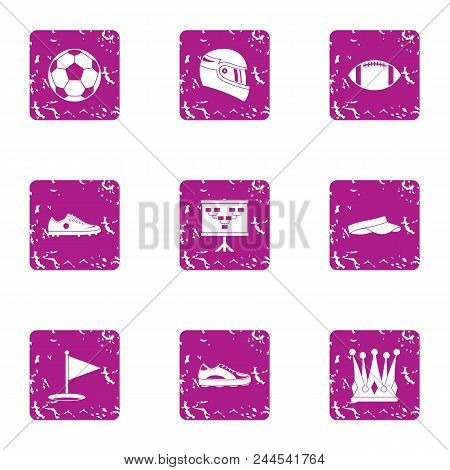 Fascination Of Men Icons Set. Grunge Set Of 9 Fascination Of Men Vector Icons For Web Isolated On Wh