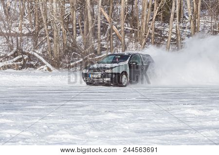 Volkswagen Golf At Winter. Travel Photo.