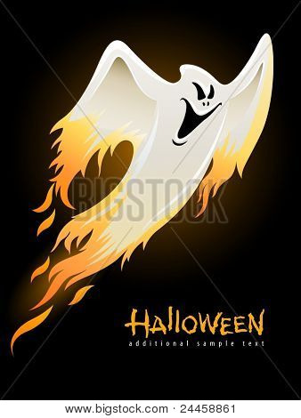 battant et gravure gravure blanche halloween fantôme illustration vectorielle