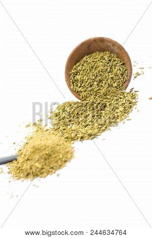 Fennel, Isolated, Seed, Seeds, White, Wooden, Nature, Herb, Food, Closeup, Healthy, Organic, Medicin