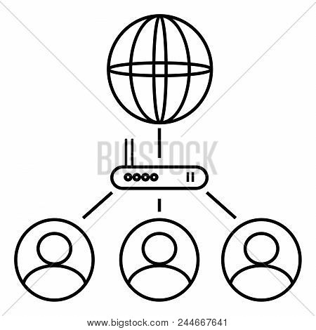 Internet Network, User Network, Black Network Icon.