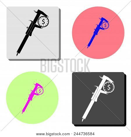 Coinage. Simple Flat Vector Icon Illustration On Four Different Color Backgrounds