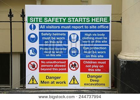 Construction Site Safety Starts Here Mandatory Information Board