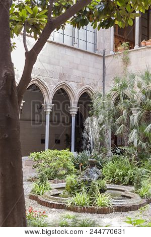 Barcelona,spain-july 21,2011: Cloister Of Church Of Concepcio In Eixample Quarter.