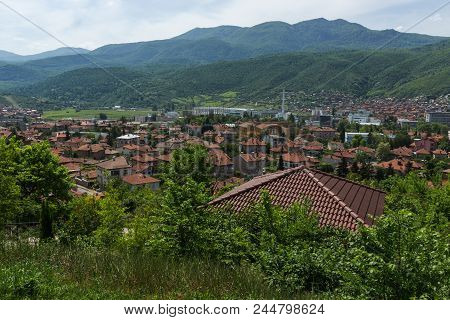 Peshtera, Bulgaria - May 5, 2018: Panoramic View Of Town Of Peshtera From The Peristera Fortress, Pa