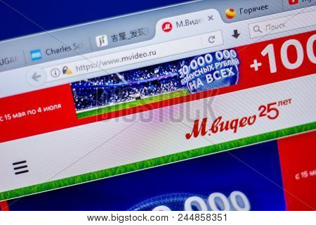 Ryazan, Russia - June 05, 2018: Homepage Of Mvideo Website On The Display Of Pc, Url - Mvideo.ru