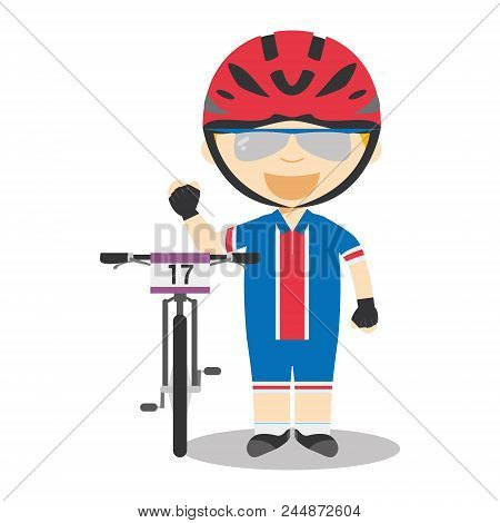 Sports And Competition Cartoon Vector Illustrations: Mountain Bike (mtb)
