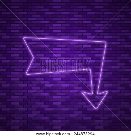 Neon Arrow Sign. Electric Light Arrow. Stock Vector