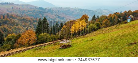 Autumn Carpathian Mountains Landscape (mizhhiria, Zakarpattia Oblast, Ukraine).