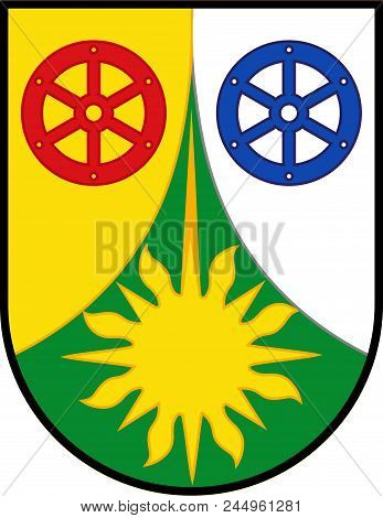 Coat Of Arms Of Donnersbergkreis Is A District In The Middle Of Rhineland-palatinate, Germany. Vecto