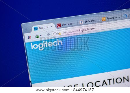 Ryazan, Russia - June 05, 2018: Homepage Of Logitech Website On The Display Of Pc, Url - Logitech.co