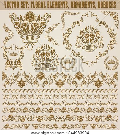 Set Gold Damask Vector Photo Free Trial Bigstock