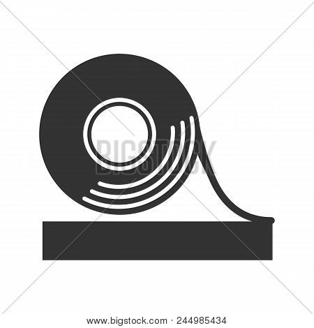 Adhesive Tape Roll Glyph Icon. Silhouette Symbol. Insulating And Electrical Tape. Negative Space. Ve