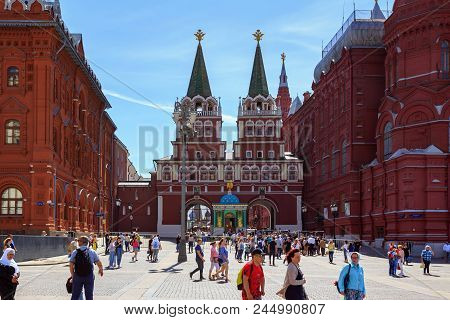 Moscow, Russia - June 03, 2018: Chapel Of Iveron Icon Of Mother Of God On Red Square In Moscow