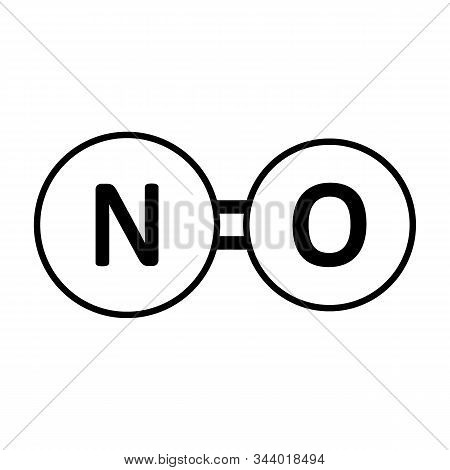 Nitric Oxide Gas Molecule Icon On White Background. Vector Illustration.