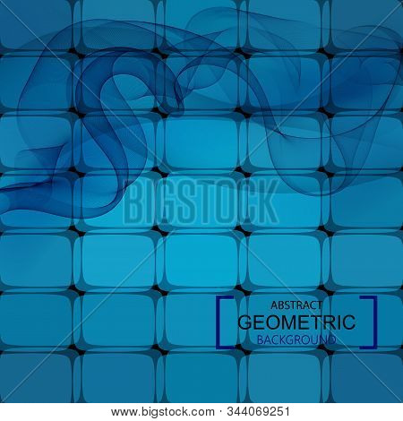 Dark Blue Vector Blurry Rectangular Background. Geometric Background In Square Style With Gradient.